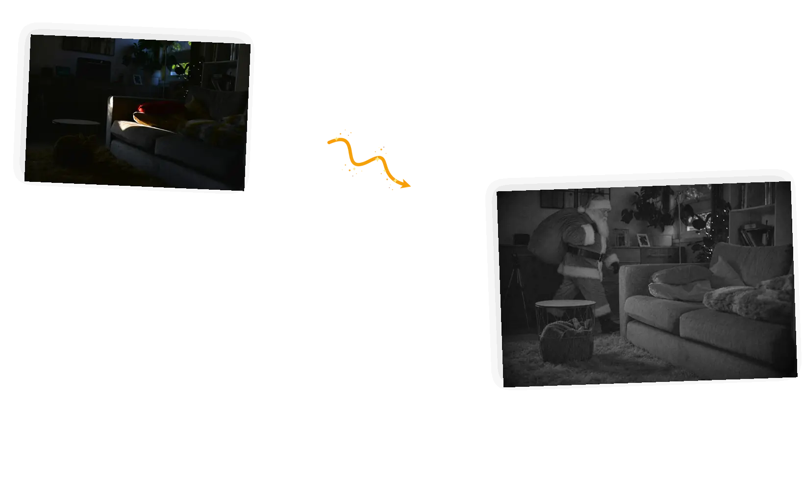 Four scene pills above one uploaded photo in the editor.