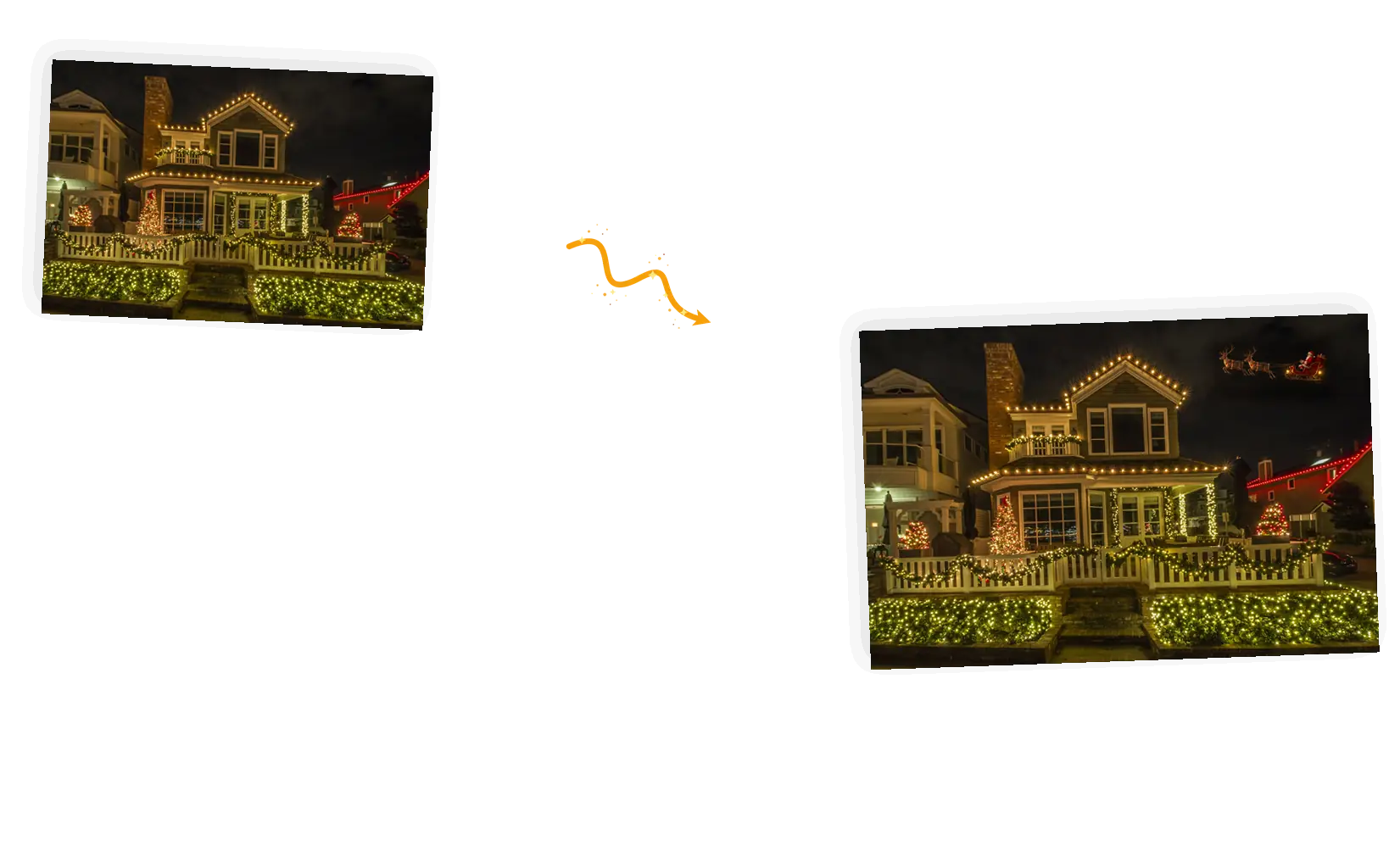 Two versions of the same room photo generated from two edited prompts.