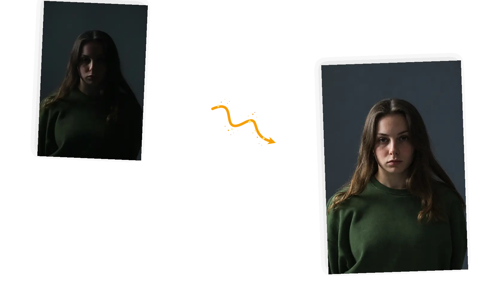 The named fix: an underexposed portrait brought back to a lit face and visible skin tones