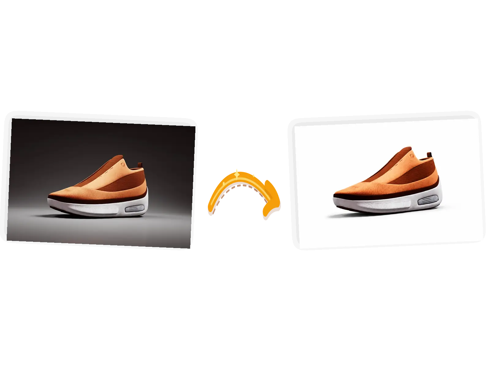 The sneaker edit: the dark studio backdrop becomes white while the shoe and its shadow stay